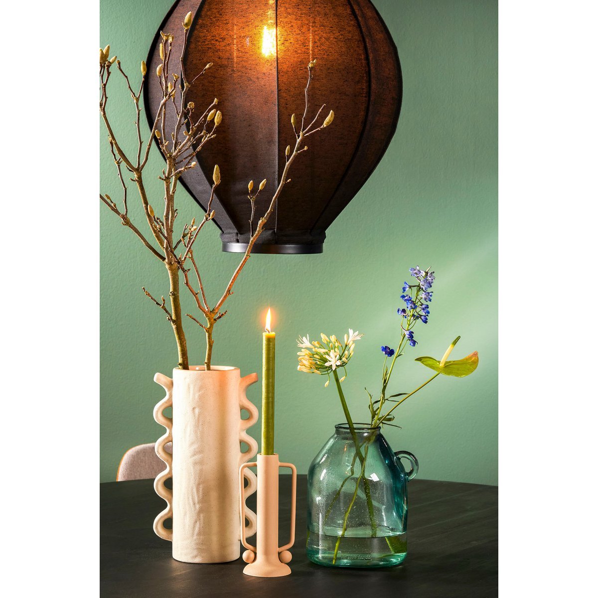 Pego Hanglamp - Ø54 cm - Zwart Linnen